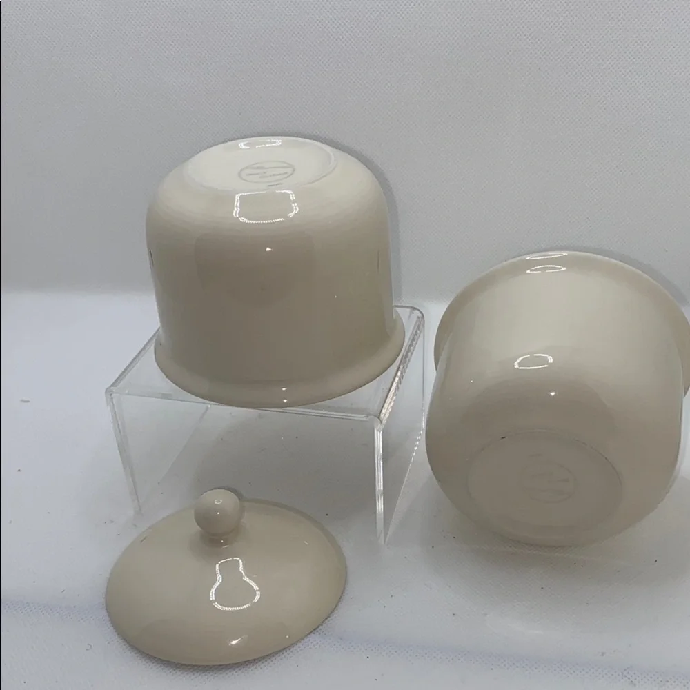 Crate&Barrel Cream Sugar Bowl with Lid and Bonus Sugar Bowl no lid
